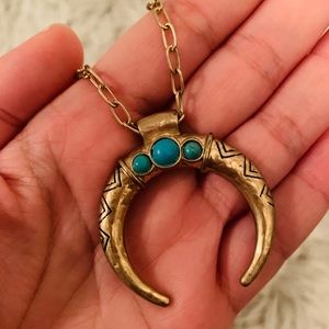 Crescent Horn Pendant Necklace